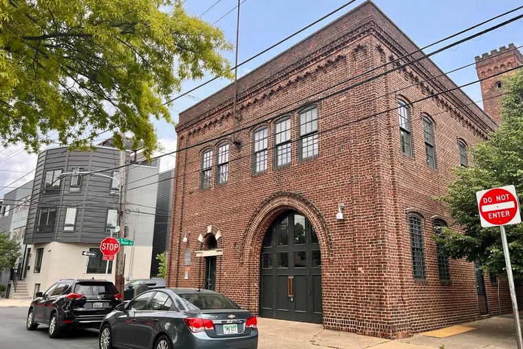 A onetime firehouse at 1625-27 N. Howard St. in Kensington, destined to become a restaurant, on May 22, 2023.