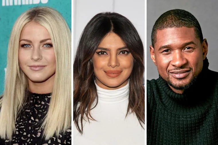 Julianne Hough (left), Priyanka Chopra Jonas (center), and Usher Raymond (right) are the celebrity judges on a new CBS show, The Activist, which has drawn widespread criticism.