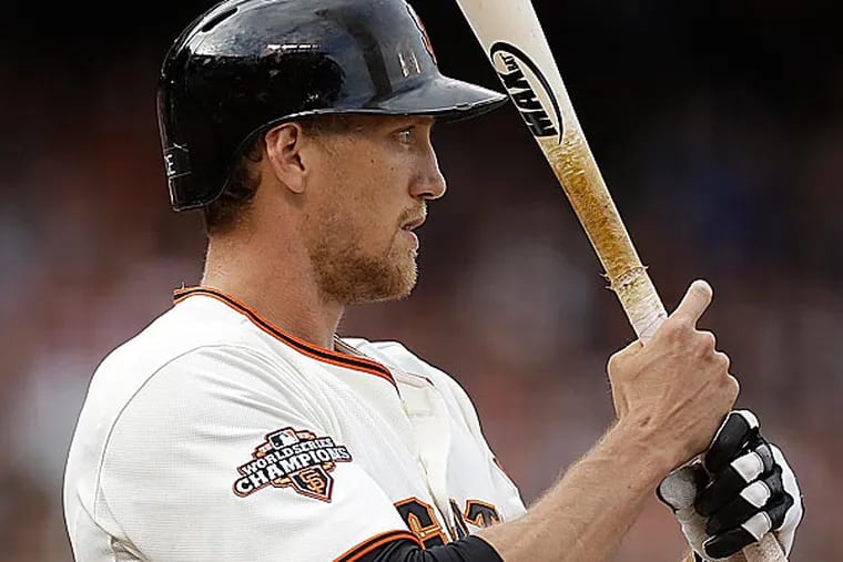 The targets for Hunter Pence at AT&T Park are plentiful. (Ben Margot/AP)