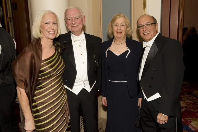 Elizabeth Warshawer (far left) in a file photo with H. F. “Gerry” Lenfest, Marguerite Lenfest and Sam Warshawer at the Academy of Music 154th Anniversary Concert and Ball.