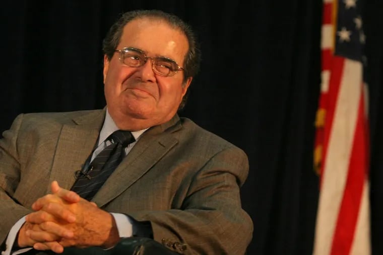 Justice Antonin Scalia at the University of California, Hastings, in 2010.