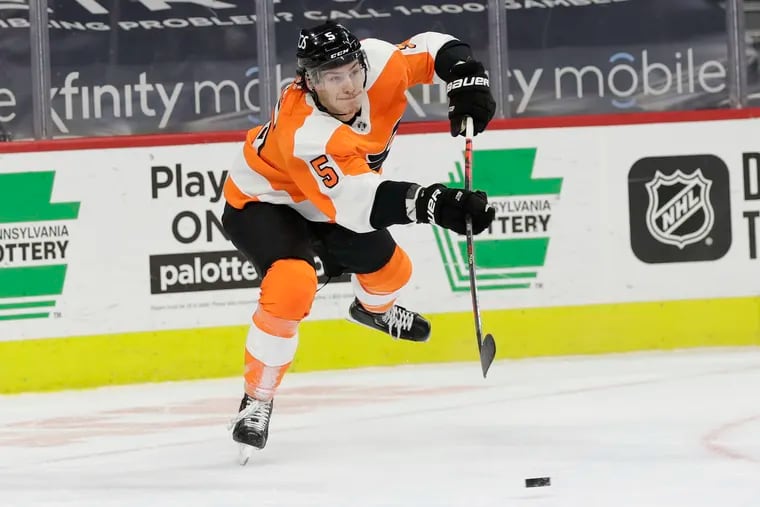 Flyers defenseman Phil Myers returned to the libneup Sunday.