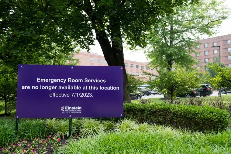 Jefferson Health is closing the emergency room at Einstein Medical Center in Elkins Park on Friday.