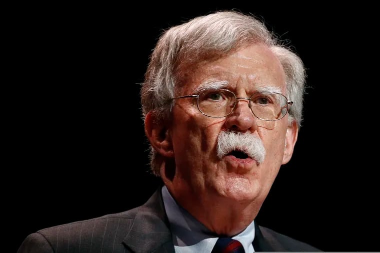 In this July 8, 2019, file photo, national security adviser John Bolton speaks at the Christians United for Israel's annual summit, in Washington.  A single paper copy in a nondescript envelope arrived at the White House on Dec. 30.