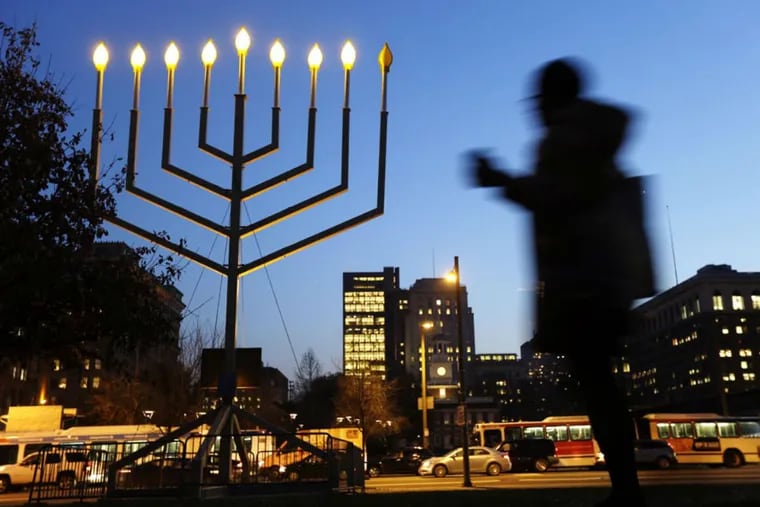 Philadelphia sets up a large menorah on Independence Mall each year for Hanukkah.