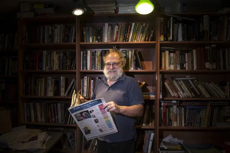 Larry Robin, proprietor of the Moonstone Arts Center and now publisher of the new poetry newspaper Philly Loves Poetry, at his Center Cityoffice on April 04, 2016.
Photo: Charles Mostoller for The Inquirer