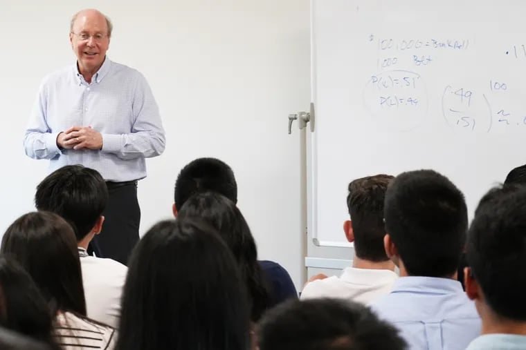 Jeff Yass, a founder and the boss at Susquehanna International Group, addressed a class of interns at the Bala Cynwyd-based investment trading company in 2022. SIG employs around 3,000 worldwide.