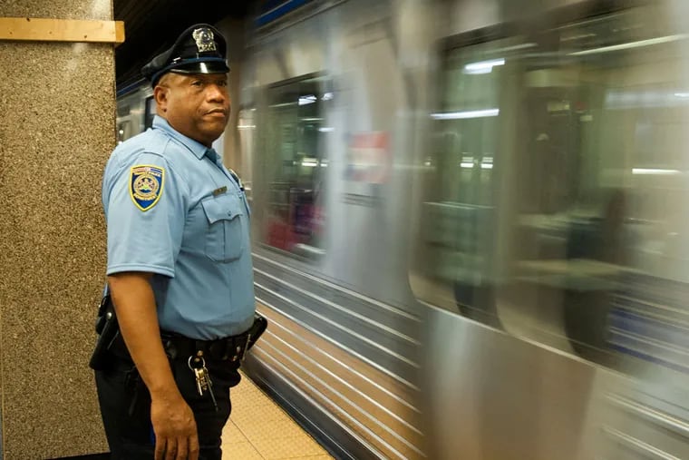 Ronald Bryant recently became a SEPTA transit officer after working as a Philadelphia police officer for 28 years. (MICHAEL PRONZATO/STAFF PHOTOGRAPHER)
