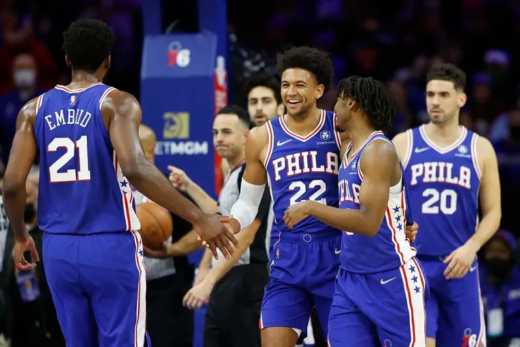 Friday night was all smiles for the Sixers in a home win over rival Boston.