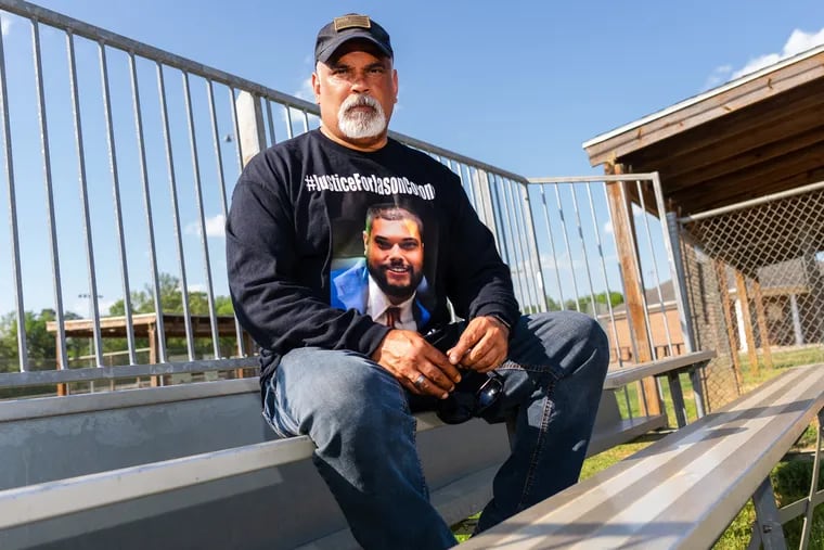 Frank Corona Sr. wears a shirt honoring his 24-year-old son, Jason, who was killed in a hit-and-run in 2022. The driver accused in the incident faces trial later this month.