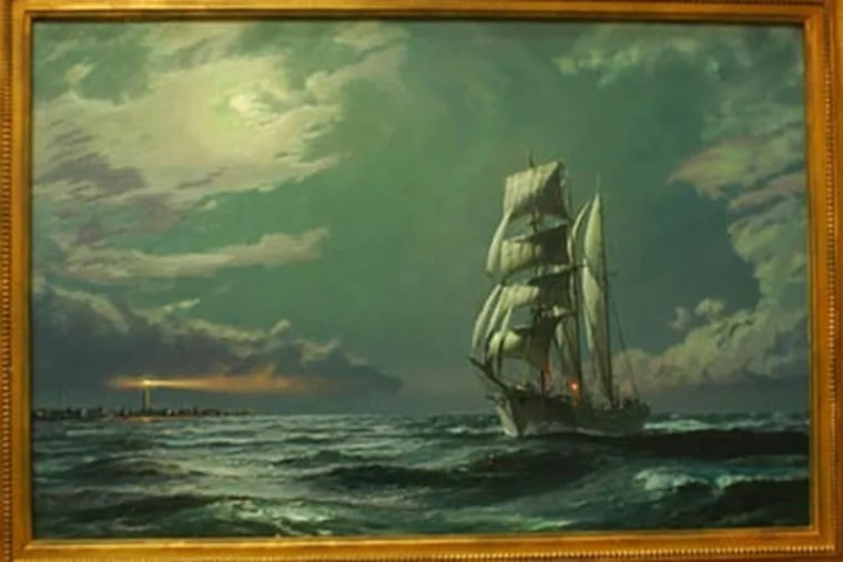 John Stobart&#0039;s painting of the Gazela off Cape May, a $150,000 work commissioned by the Citizens&#0039; Alliance charity in 2004.