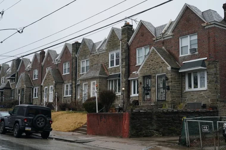 The 2000 block of East Walnut Lane, where a double homicide occurred in Philadelphia early Tuesday.