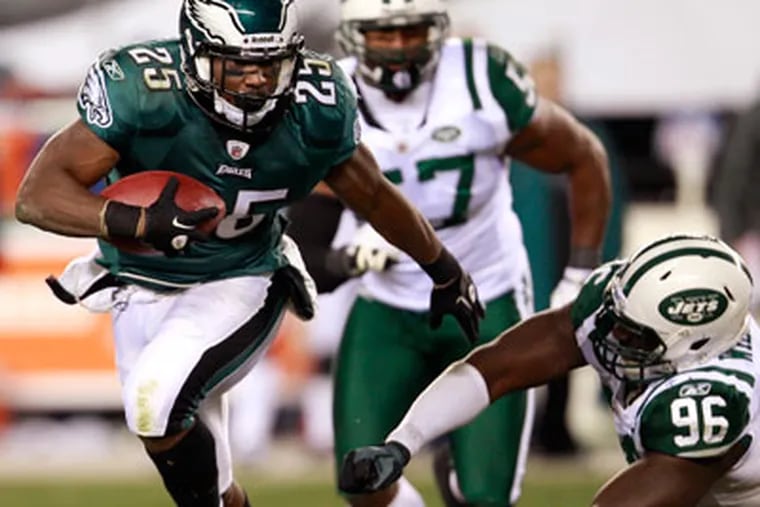 Against the Jets, LeSean McCoy ran for 102 yards and three touchdowns. (David Maialetti/Staff Photographer)