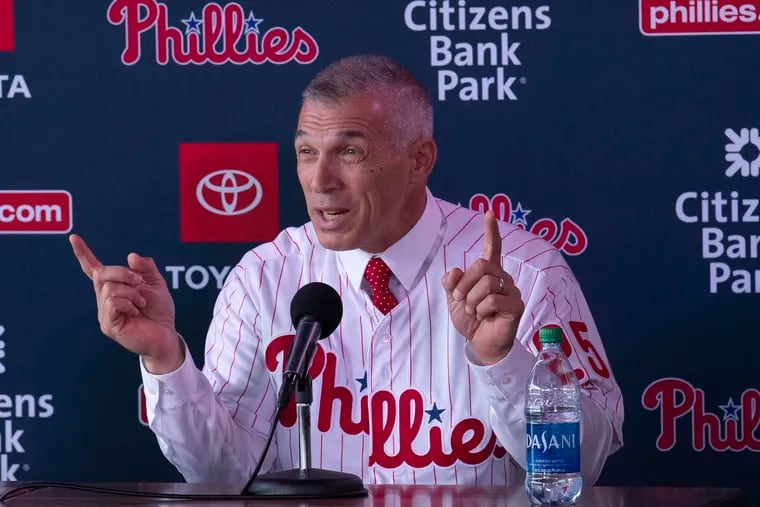 New Phillies manager Joe Girardi said the Phillies need to address their bullpen issues during his introductory news conference.
