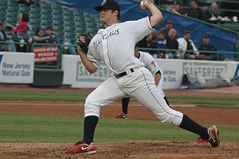 "If I'm working quick, I'm not going to think too much," Jesse Biddle said. (Photo courtesy of the Lakewood BlueClaws)