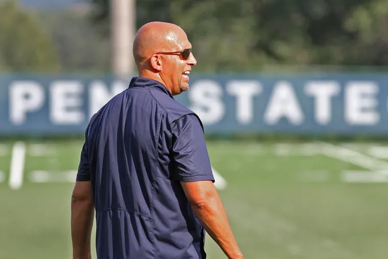 Penn State football head coach James Franklin during a preseason practice in early August.
