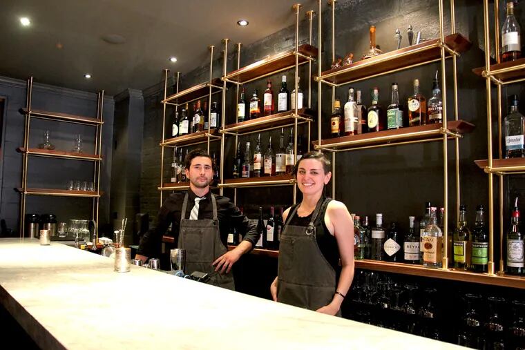 Bartender Gabe Fellus and manager Jordan Stalsworth behind the bar at ITV, 1615 E. Passyunk Ave.