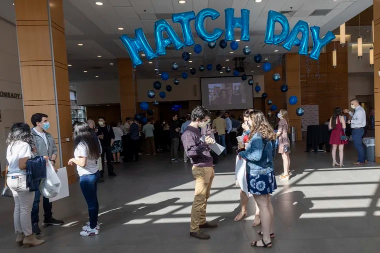 A Match Day celebration at Thomas Jefferson University, Sidney Kimmel Medical College, in Philadelphia. This year, the number of applicants who chose emergency medicine as their preferred residency continued to decline.