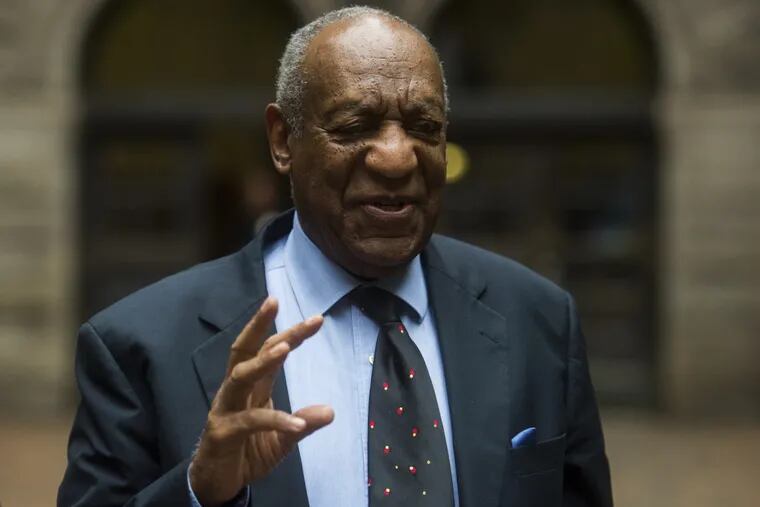 Bill Cosby speaks to the media as he leaves Allegheny County Courthouse after the third day of jury selection in his sexual assault trial in Pittsburgh on Wednesday, May 24, 2017. (Nate Smallwood/Pittsburgh Tribune-Review via AP, Pool)