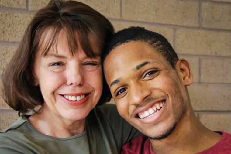 Terrance Calvert with his mother Linda. Terrance Calvert, who died in 2012, asked his mother and a friend, Tristan Horan, to develop a theater scholarship program for at-risk youth. The program, T’s Kids, is offered at the Upper Darby Summer Stage community theater program. (PROVIDED)