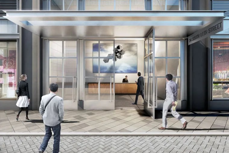 Office lobby view rendering of East Market project.