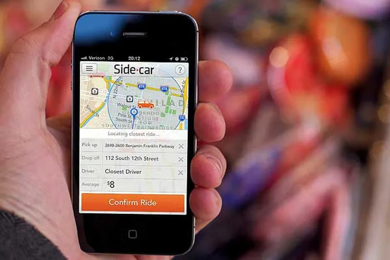SideCar’s smart-phone application links drivers and passengers in a way that regulators say is illegal. (Photo provided by SideCar)