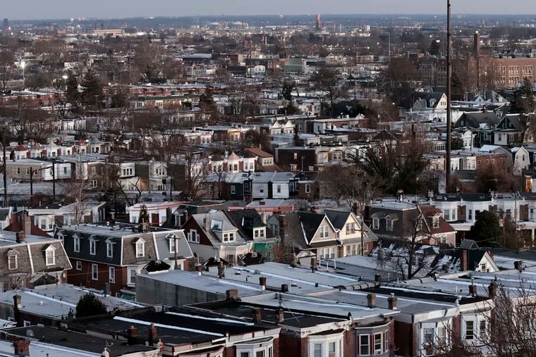 A view of North Philadelphia from the Jefferson Einstein Hospital parking garage on Feb. 15, 2024.