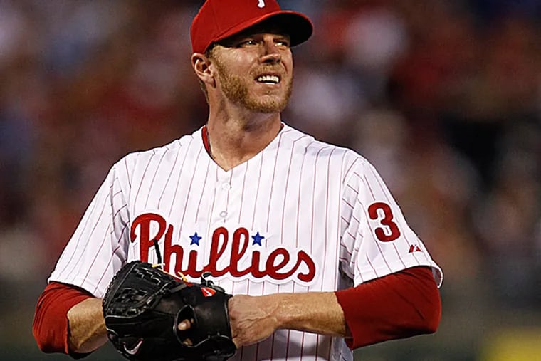 Following a 7-2 defeat to the Mets, Roy Halladay said the 14.73 ERA he is sporting after two starts has nothing to do with his mechanics. (Ron Cortes/Staff Photographer)