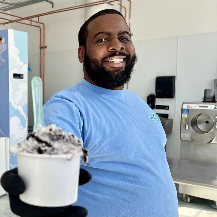 Galen Thomas at his new Cloud Cups store and production facility at 3525 I St.
