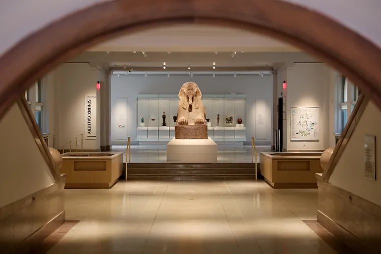 A view of the entrance after the recent renovation at the Penn Museum in Philadelphia, PA on November 11, 2019. The renovation included moving the Sphinx which is pictured in the background.