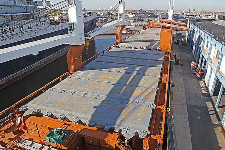 Ship cargoes were up 10 percent at the Port of Philadelphia last year, due to more containers, paper, cocoa beans, and cars.