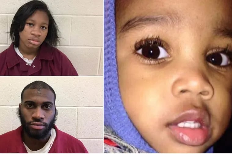 Lisa Smith (top left) and Keiff King (bottom left) are charged with murder in the death of Tahjir Smith (right).