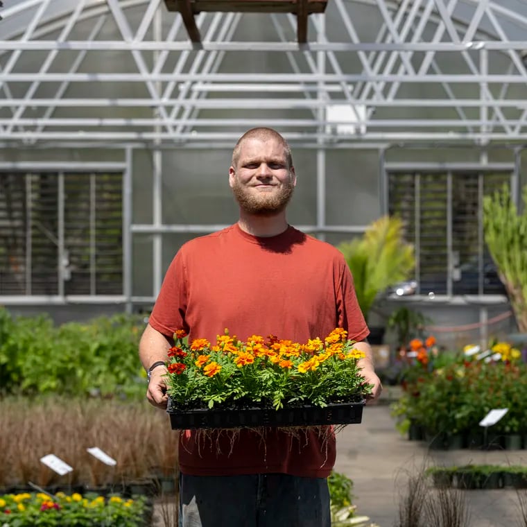 Lakeside student Sebastian Fink-Locke says the school's focus on healing from trauma and his work at the on-campus greenhouse helped "me put my life on a very good path.” Photographed on Monday, Apr 15, 2024, at the Lakeside School in North Wales, Pa.