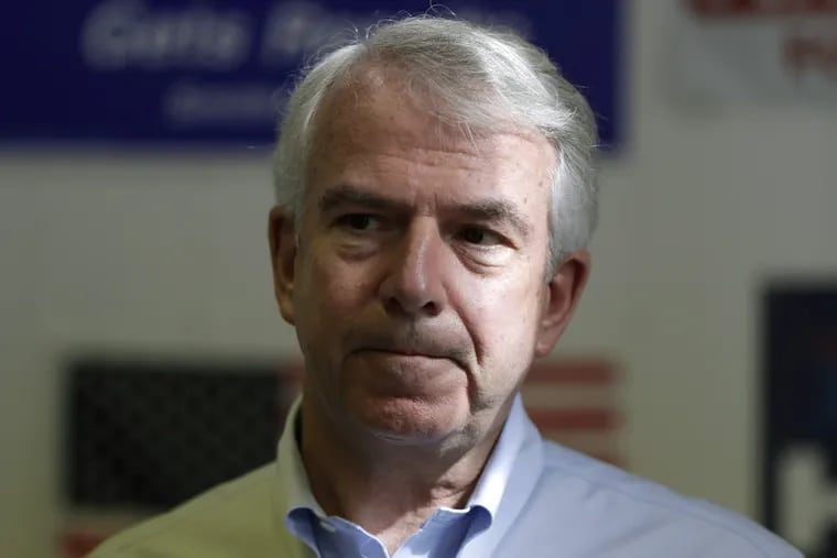 Bob Hugin, a Republican candidate running in New Jersey primary election for U.S. Senate, talks with constituents during the Monmouth GOP Super Saturday campaign drive in Colts Neck, N.J.