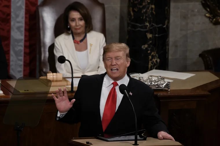 President Donald Trump delivers his State of the Union address to a joint session of the Congress on Capitol Hill in Washington on Tuesday.