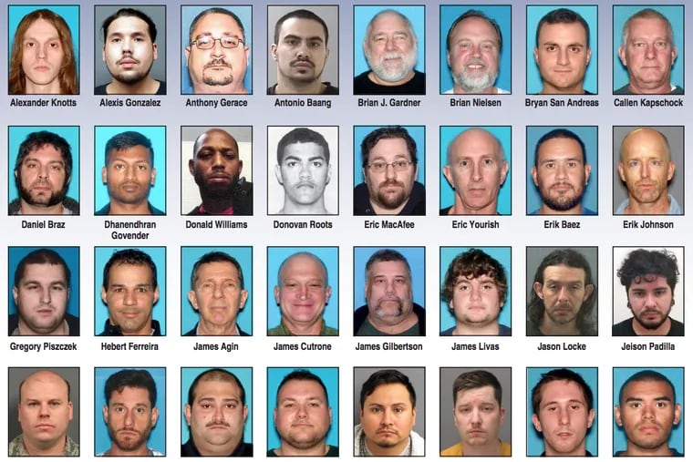 Some of the 79 men New Jersey authorities said were arrested on sex-offense charges in a nine-month-long sweep called “Operation Safety Net.”