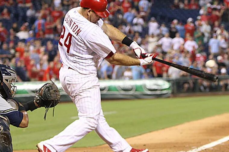 Sparked by a revamped heart-of-the-order, the Phillies rallied from three runs down to beat the Brewers. (Steven M. Falk/Staff Photographer)