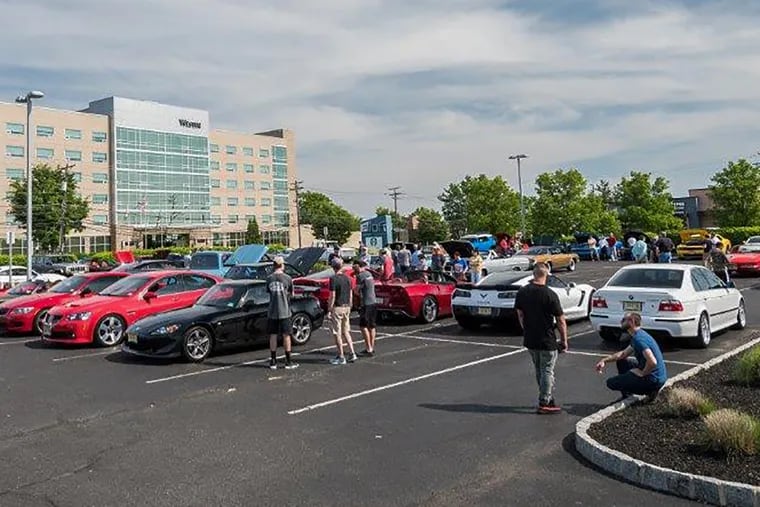Members and friends of High-Octane South Jersey at the club’s ‘Cars and Coffee’ gathering at Fellowship Road and Route 73 in Mount Laurel.  The club is open to anyone who loves cars and wants to help kids through an annual toy drive for patients at Deborah Heart and Lung Center in Pemberton Township.