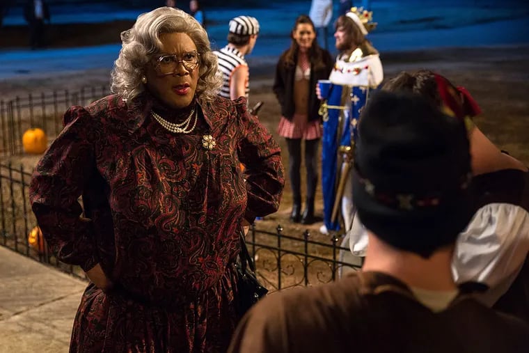 Tyler Perry plays three characters in "Boo! A Madea Halloween": Madea, nephew Brian, and brother Joe.
