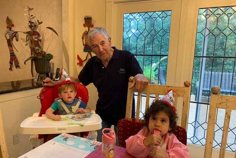 Mr. Waxman with great grandchildren Taran Wasserman (left) and Mariana Chaparro.