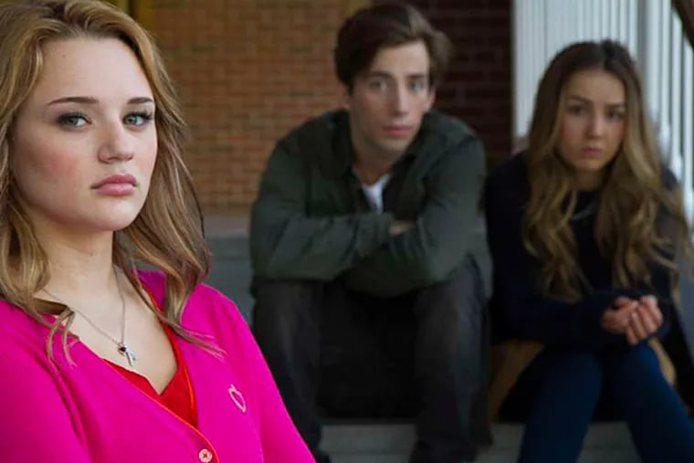 (Left to right) Hunter King as Avery Keller, Jimmy Bennett as  Brian Slater, and Lexi Ainsworth as Jessica Burns in "A Girl Like Her." (Parkside Releasing)