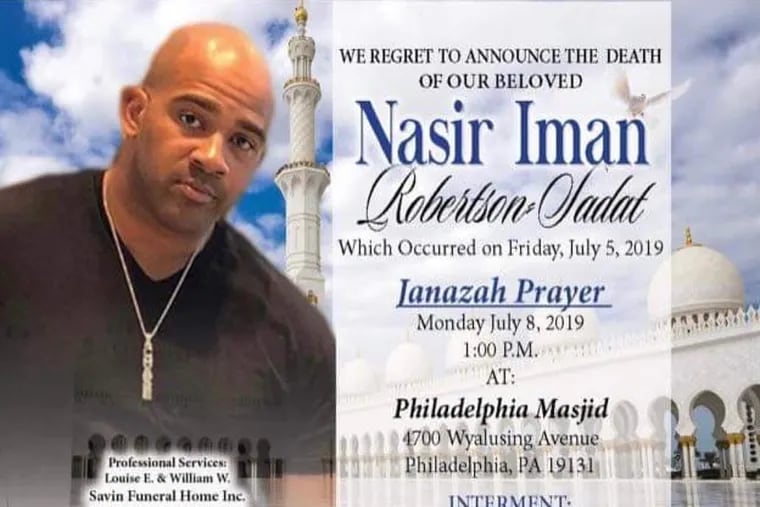 Nasir Sadat was shot and killed July 5, 2019. Jewell Williams Jr., son of former Philadelphia Sheriff Jewell Williams, was shot and survived.