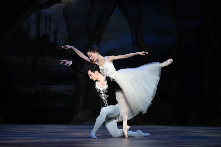 Philadelphia dancers Zecheng Liang, as Albrecht, and Yuka Iseda, as Giselle, in Angel Corella's "Giselle."