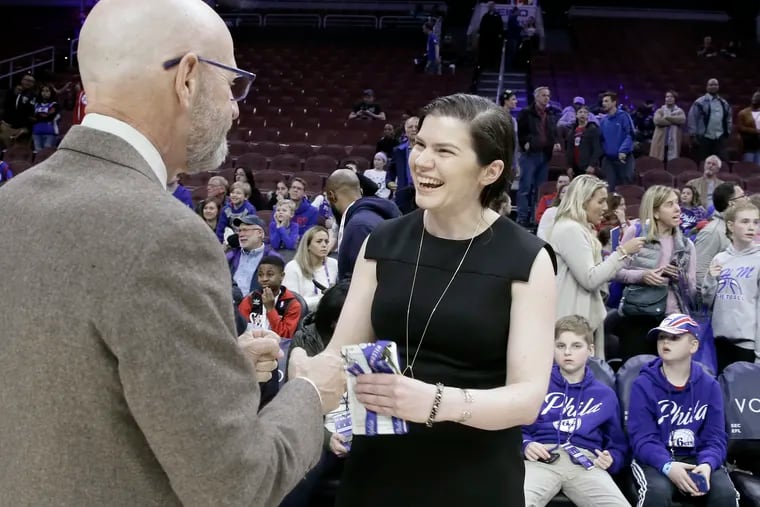 Susan Williamson was working at MSG when she met Scott O'Neil. When he came on board as Sixers' CEO in 2014, he made her VP of marketing.