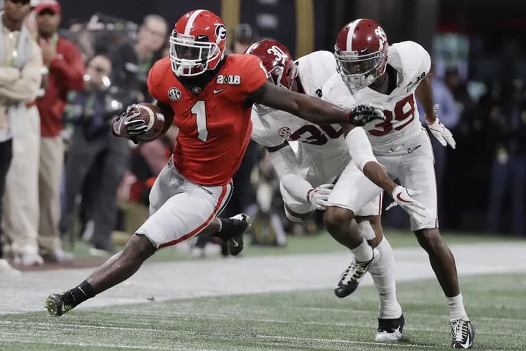 Running back Sony Michel during the national championship game in January.