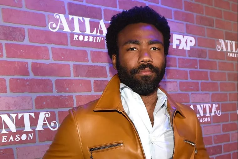 Donald Glover arrives at the red carpet event for FX's &quot;Atlanta&quot; at the Ace Theatre on Feb. 19, 2018 in Los Angeles.