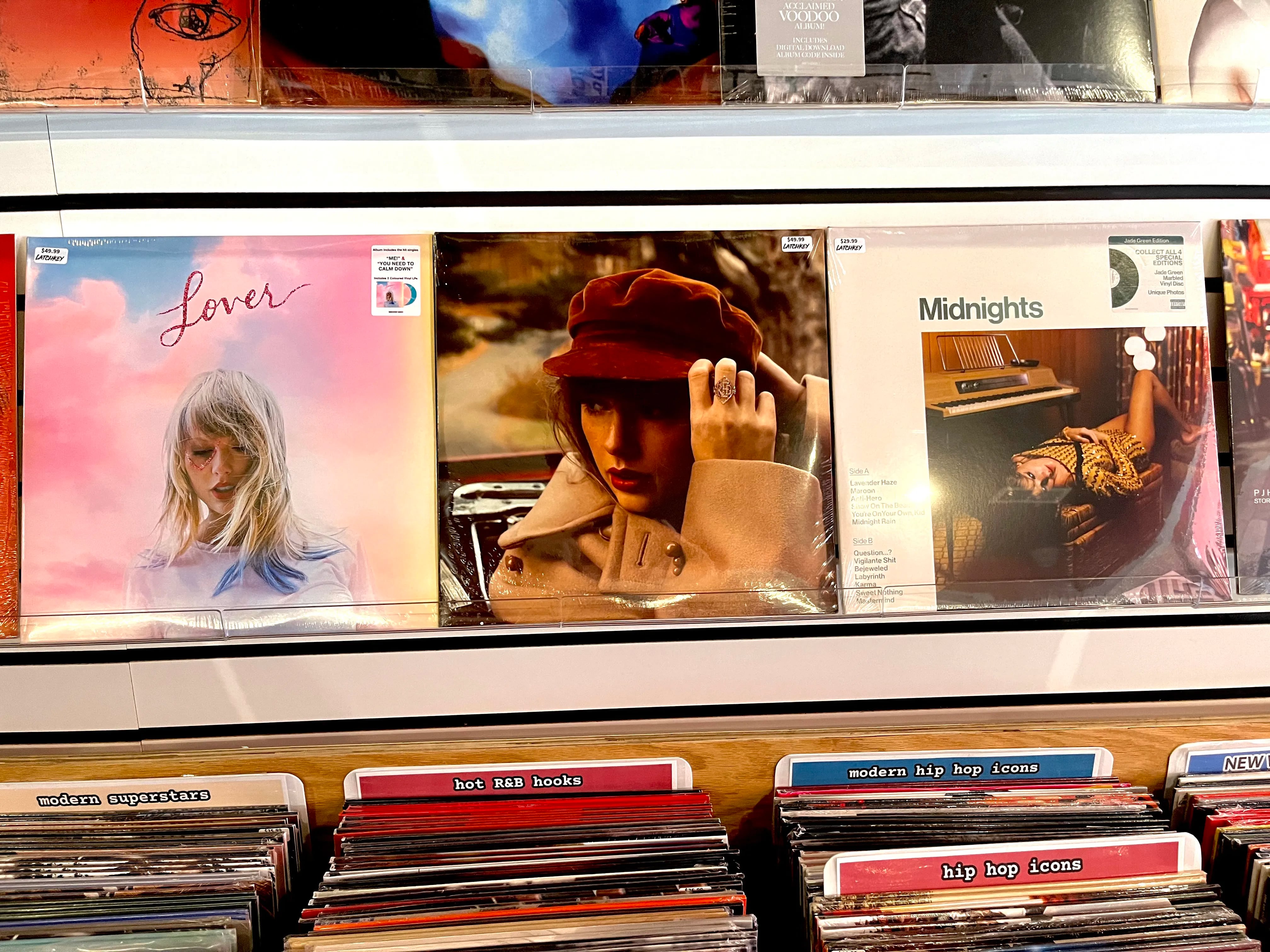 Shop Taylor Swift vinyls, plus exclusive copies of Midnights at Latchkey to celebrate.