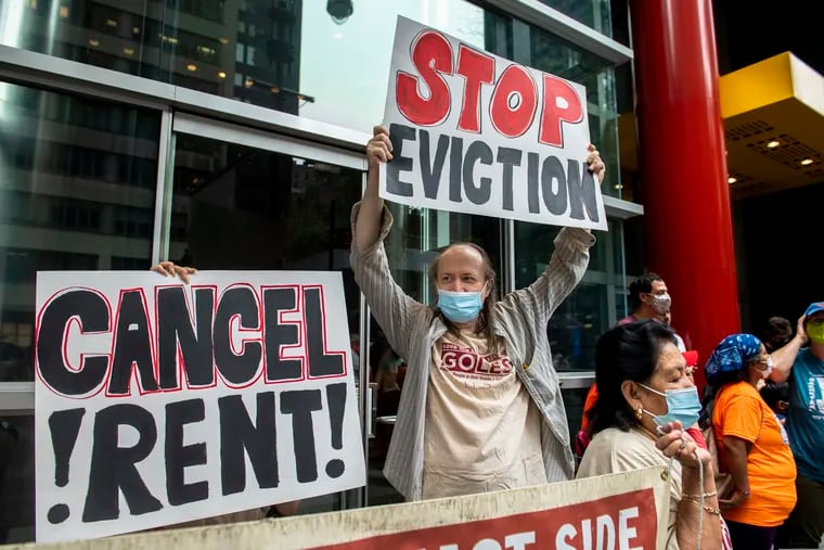Housing advocates protested outside the governor's office in New York last week.