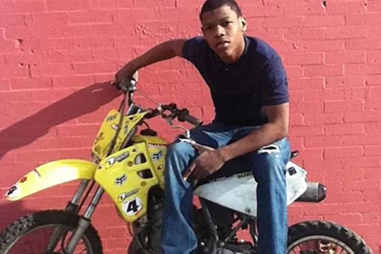 Jermaine Alexander (above) died last month when his dirt bike collided with another vehicle on Frankford Avenue. Sarina Howard-Witherspoon, the teen's mother, insists her son died after a police pursuit that should never have happened.