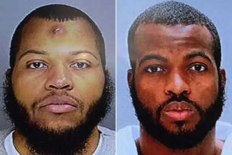 Carlton Hipps, 31, (left) and his brother Ramone Williams, 27, (right) are charged with the fatal shooting of Philadelphia police officer Robert Wilson III.